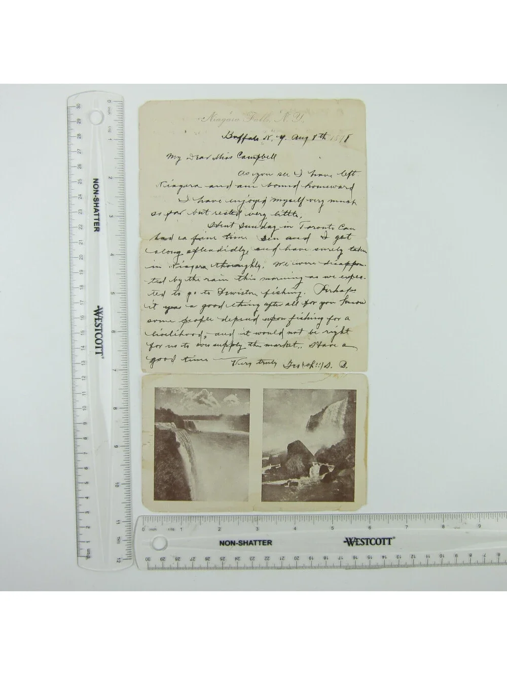 Antique Letter Postcard Niagara Falls 1898 Anna Campbell Greenfield Indiana